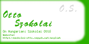 otto szokolai business card